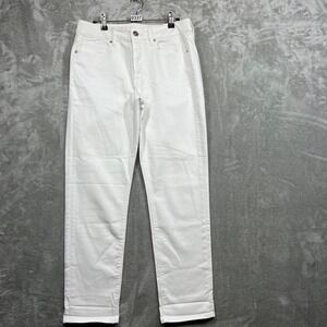 American‎ Eagle Tomgirl Jeans Women's 8 White Denim Lightweight Button Fly New